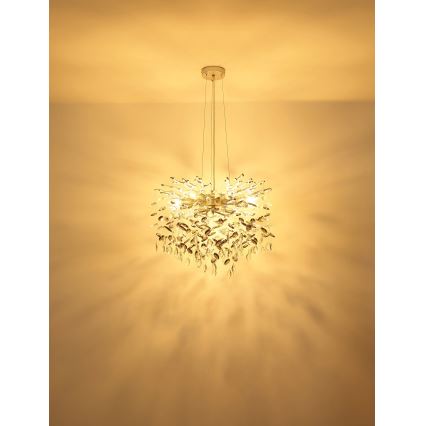 Globo - Lustr na lanku 10xE14/40W/230V stříbrná