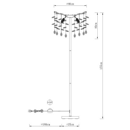 Globo - Stojací lampa 5xE14/40W/230V zlatá