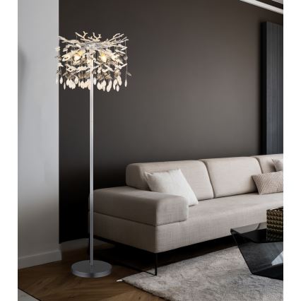 Globo - Stojací lampa 5xE14/40W/230V stříbrná