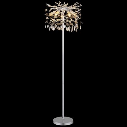 Globo - Stojací lampa 5xE14/40W/230V stříbrná