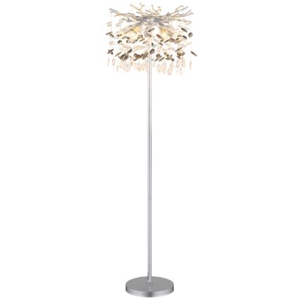 Globo - Stojací lampa 5xE14/40W/230V stříbrná