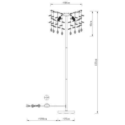 Globo - Stojací lampa 5xE14/40W/230V stříbrná