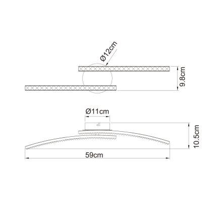 Globo - LED Koupelnový přisazený lustr 2xLED/6W/230V IP44