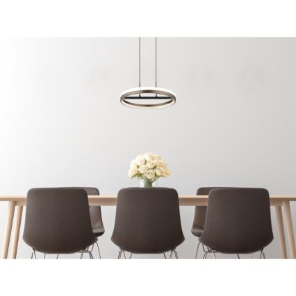 Globo - LED Lustr na lanku LED/40W/230V 3000/4000/6000K pr. 39,7 cm hnědá