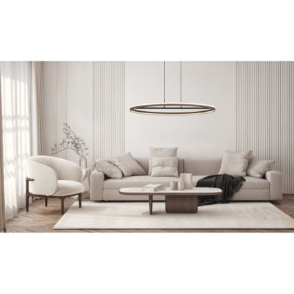 Globo - LED Lustr na lanku LED/60W/230V 3000/4000/6000K hnědá