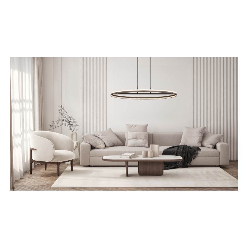 Globo - LED Lustr na lanku LED/60W/230V 3000/4000/6000K hnědá