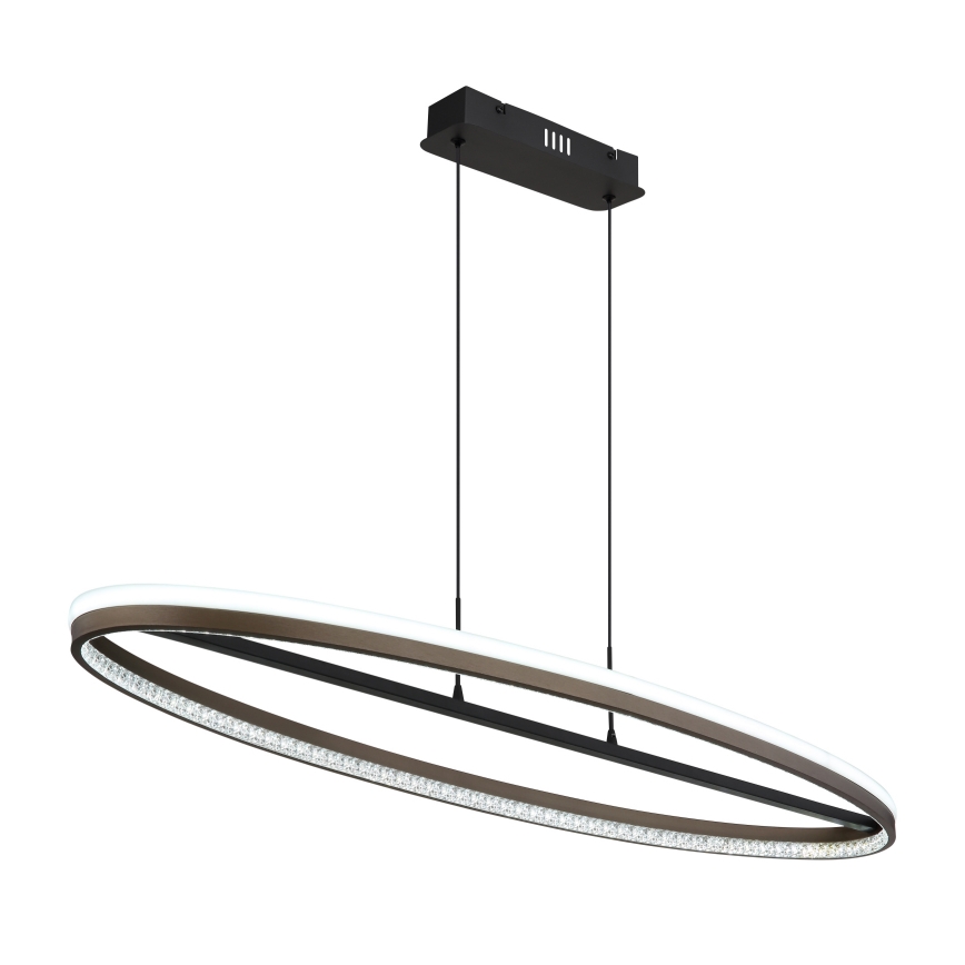 Globo - LED Lustr na lanku LED/60W/230V 3000/4000/6000K hnědá