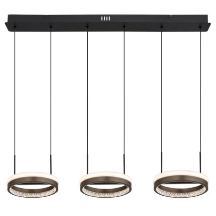 Globo - LED Lustr na lanku LED/40W/230V 3000/4000/6000K hnědá