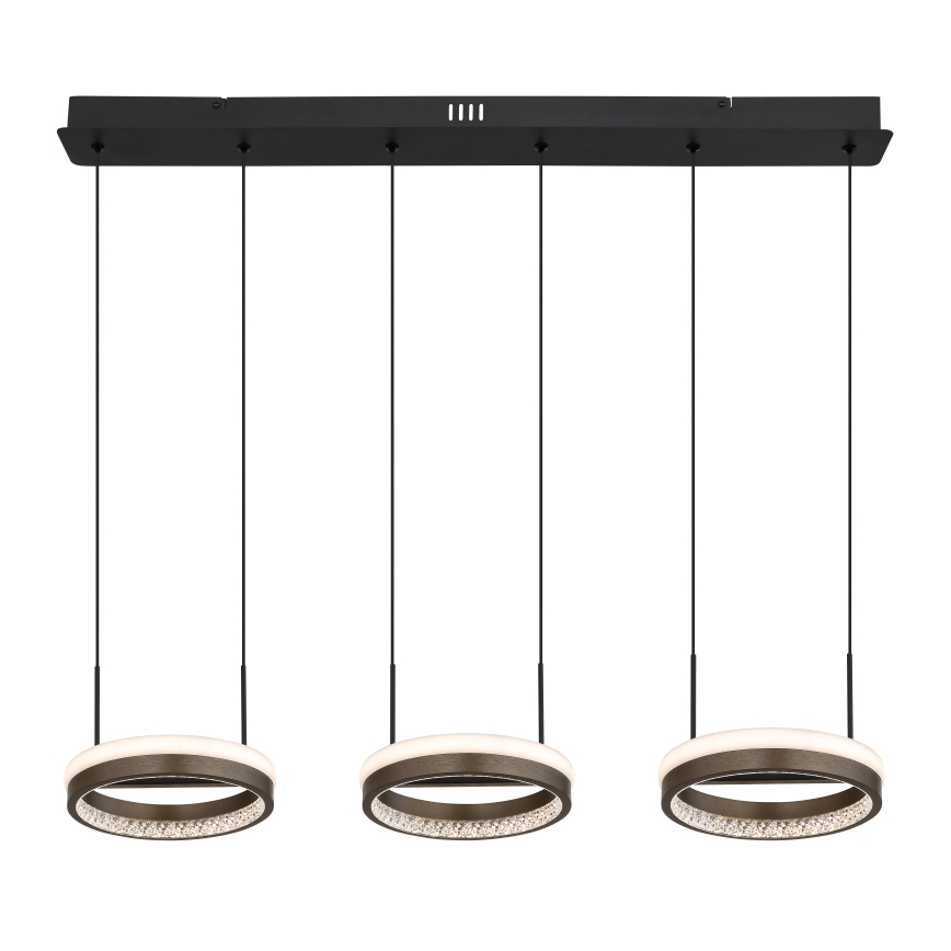 Globo - LED Lustr na lanku LED/40W/230V 3000/4000/6000K hnědá