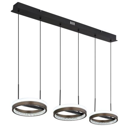 Globo - LED Lustr na lanku LED/40W/230V 3000/4000/6000K hnědá