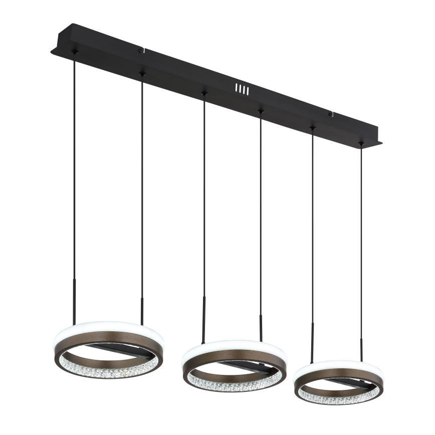 Globo - LED Lustr na lanku LED/40W/230V 3000/4000/6000K hnědá