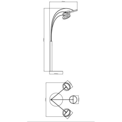 Globo - LED Stmívatelná dotyková stojací lampa LED/48W/230V 3000/4000/6000K