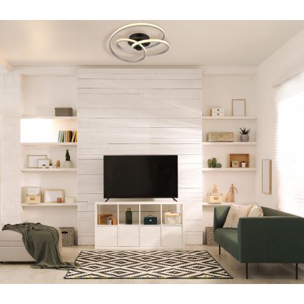 Globo - LED Přisazený lustr LED/40W/230V 3000K matný chrom/černá