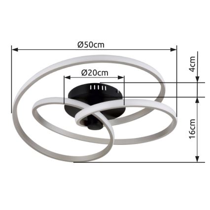 Globo - LED Přisazený lustr LED/40W/230V 3000K matný chrom/černá