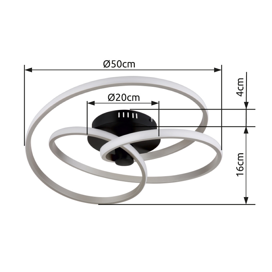 Globo - LED Přisazený lustr LED/40W/230V 3000K matný chrom/černá