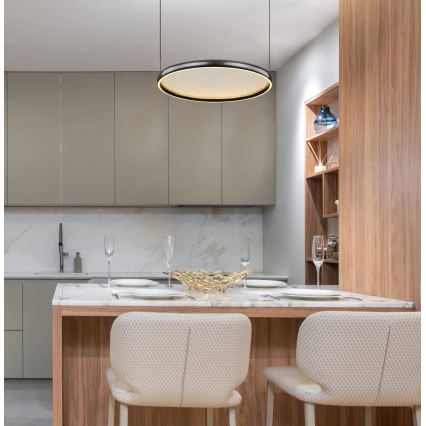 Globo - LED Stmívatelný lustr na lanku LED/36W/230V 2700-6000K černá + dálkové ovládání