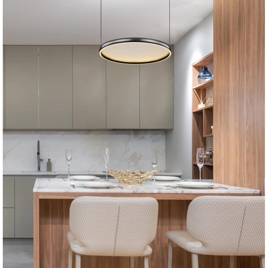Globo - LED Stmívatelný lustr na lanku LED/36W/230V 2700-6000K černá + dálkové ovládání
