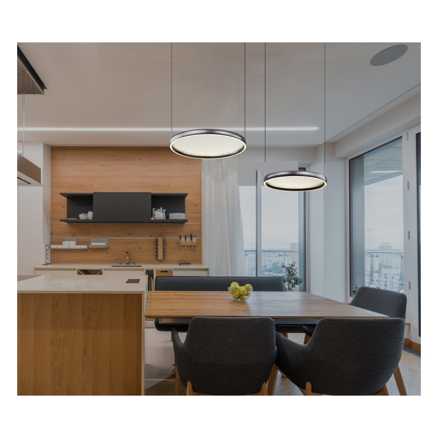 Globo - LED Stmívatelný lustr na lanku LED/50W/230V 2700-6000K černá + dálkové ovládání