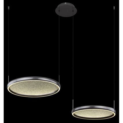 Globo - LED Stmívatelný lustr na lanku LED/50W/230V 2700-6000K černá + dálkové ovládání