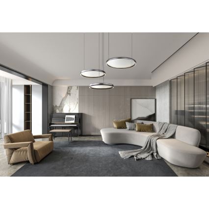 Globo - LED Stmívatelný lustr na lanku LED/55W/230V 2700-6000K černá + dálkové ovládání