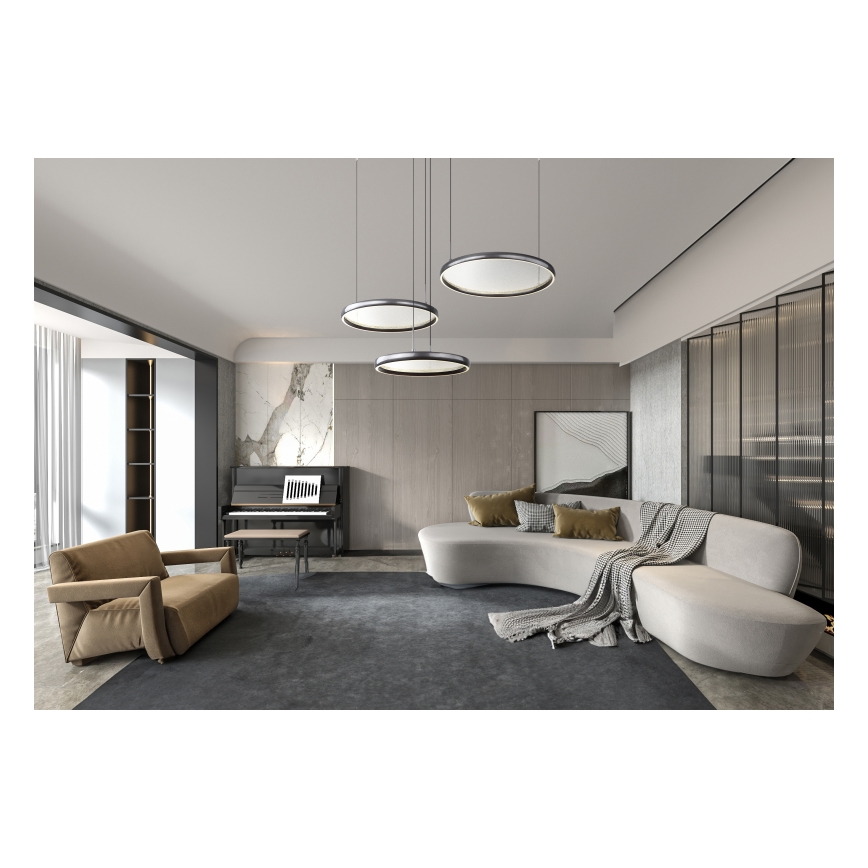 Globo - LED Stmívatelný lustr na lanku LED/55W/230V 2700-6000K černá + dálkové ovládání
