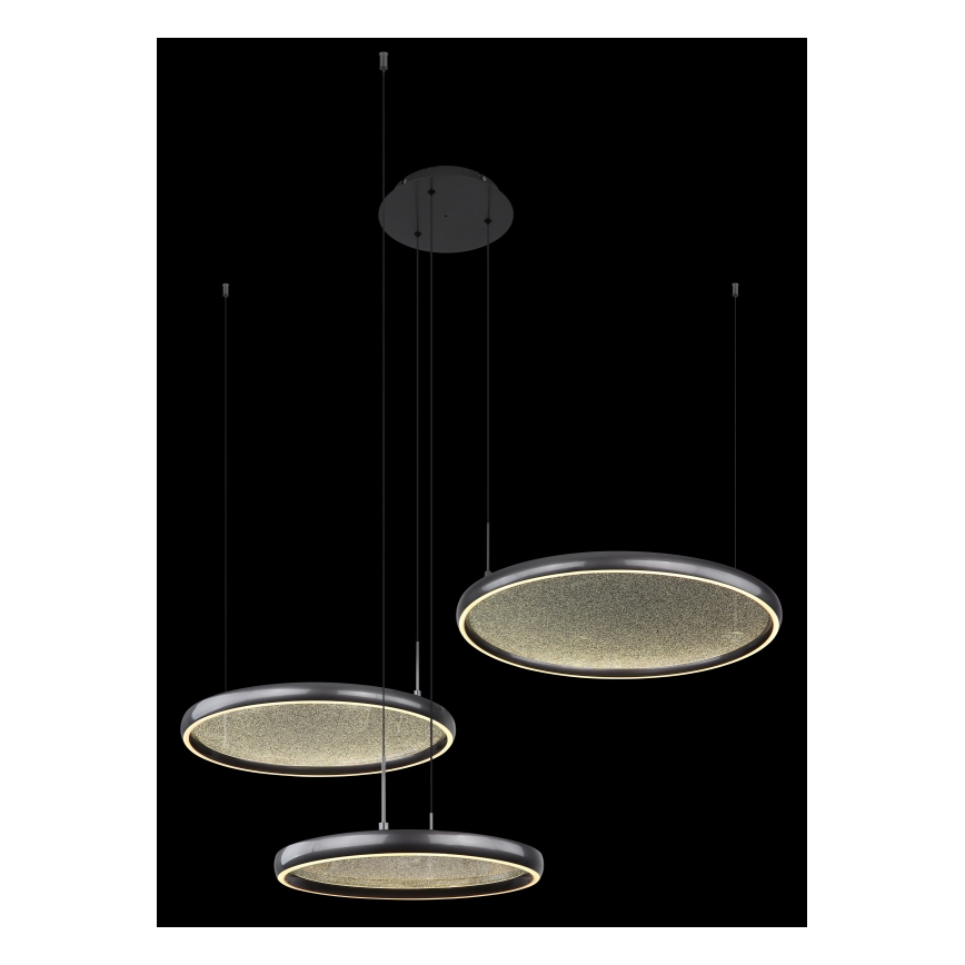 Globo - LED Stmívatelný lustr na lanku LED/55W/230V 2700-6000K černá + dálkové ovládání