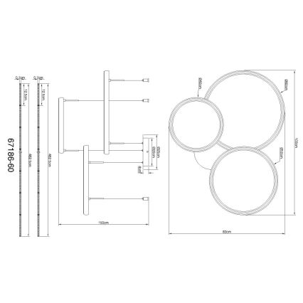 Globo - LED Stmívatelný lustr na lanku LED/55W/230V 2700-6000K černá + dálkové ovládání