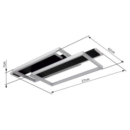 Globo - LED Stropní svítidlo LED/40W/230V 62x27 cm matný chrom/černá
