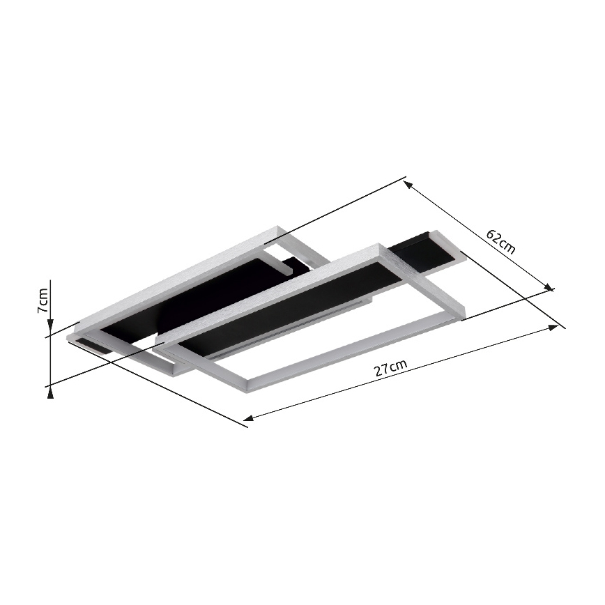 Globo - LED Stropní svítidlo LED/40W/230V 62x27 cm matný chrom/černá