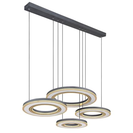 Globo - LED Stmívatelný lustr na lanku LED/80W/230V 2700-6000K černá + dálkové ovládání