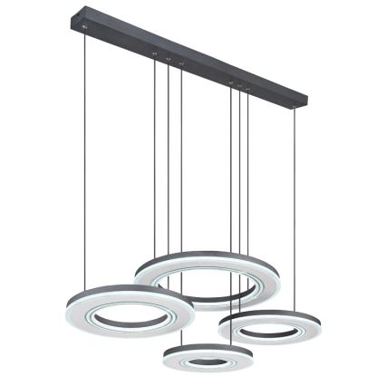 Globo - LED Stmívatelný lustr na lanku LED/80W/230V 2700-6000K černá + dálkové ovládání