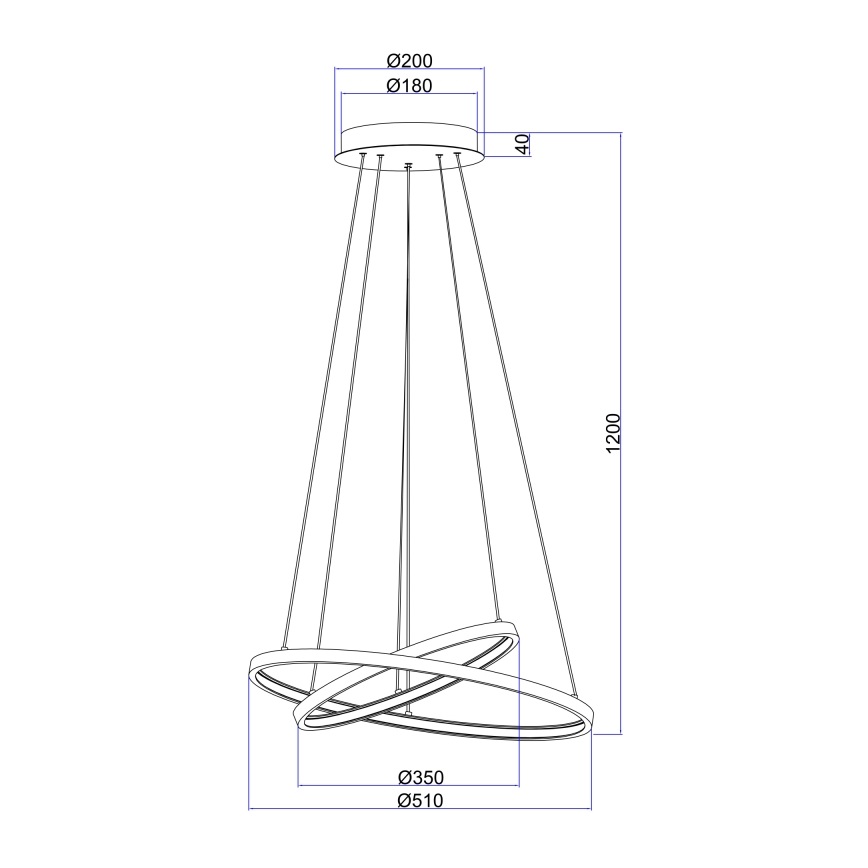 Globo - LED Stmívatelný lustr na lanku 2xLED/21W/230V