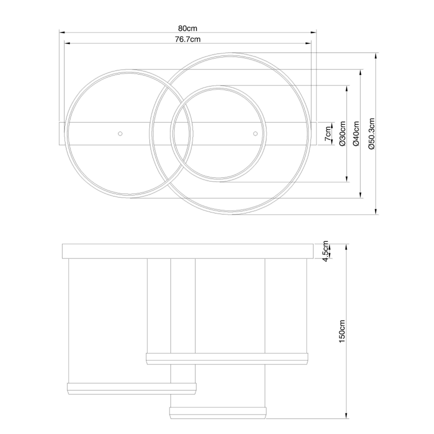 Globo - LED Stmívatelný lustr na lanku LED/55W/230V 2700-6000K + dálkové ovládání
