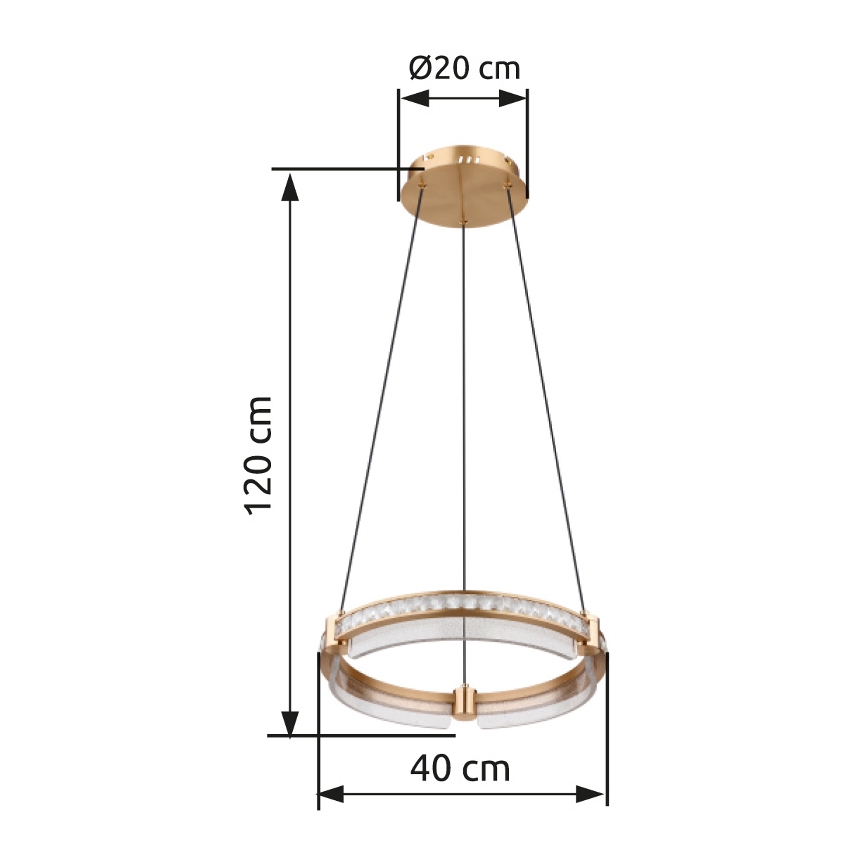 Globo - LED Stmívatelný křišťálový lustr na lanku LED/36W/230V 2700K-6000K + dálkové ovládání
