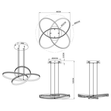 Globo - LED Lustr na lanku LED/30W/230V