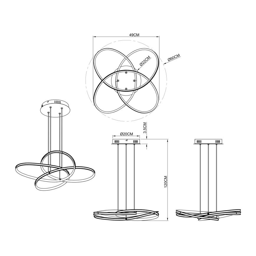 Globo - LED Lustr na lanku LED/30W/230V