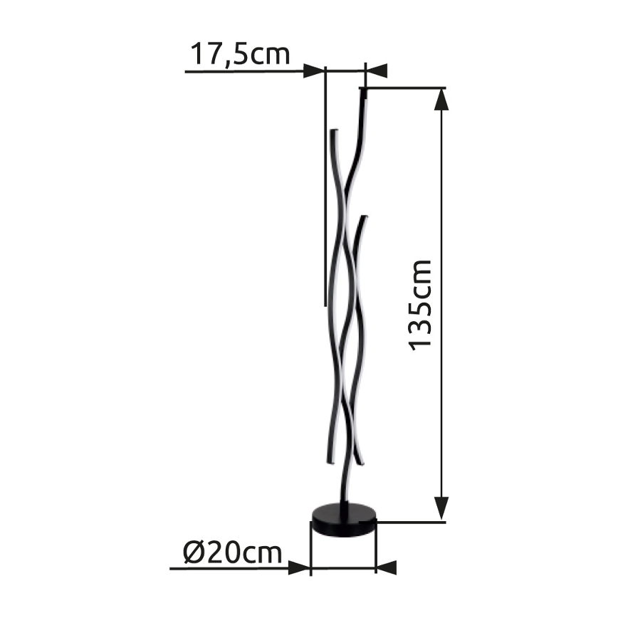 Globo - LED Stojací lampa LED/28W/230V 3000K černá