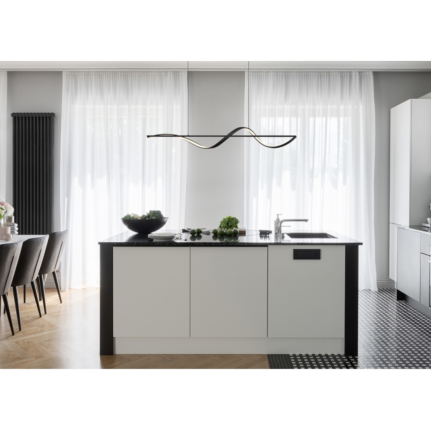 Globo - LED Lustr na lanku LED/24W/230V 3000K černá
