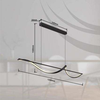 Globo - LED Lustr na lanku LED/24W/230V 3000K černá