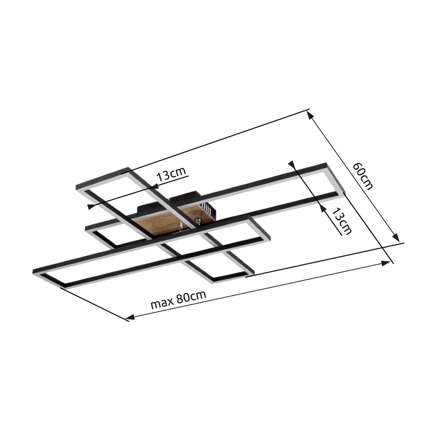 Globo - LED Stropní svítidlo LED/40W/230V 3000K 60x80 cm černá
