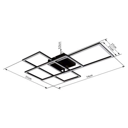 Globo - LED Stmívatelné stropní svítidlo LED/40W/230V 2700-6500K 51x74 cm Wi-Fi Tuya + dálkové ovládání