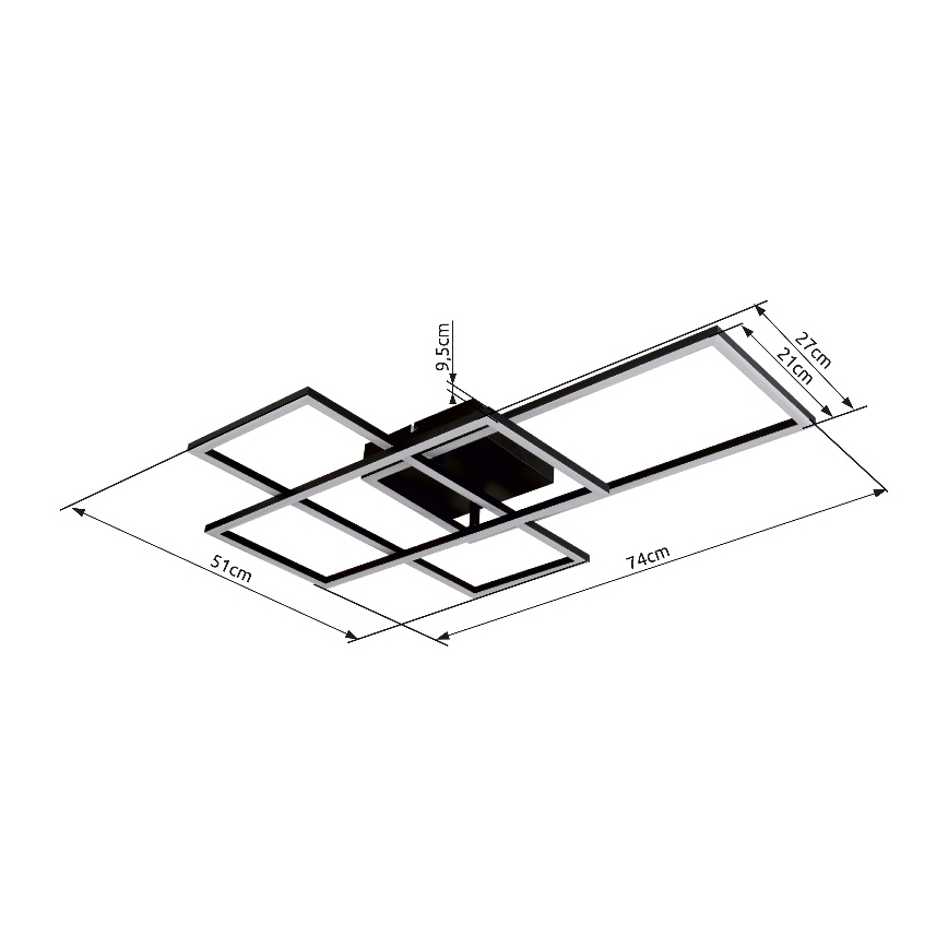 Globo - LED Stmívatelné stropní svítidlo LED/40W/230V 2700-6500K 51x74 cm Wi-Fi Tuya + dálkové ovládání
