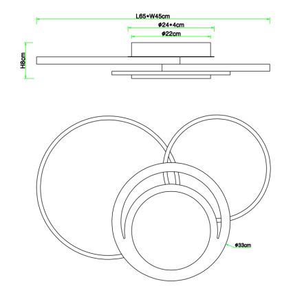 Globo - LED Stropní svítidlo LED/40W/230V