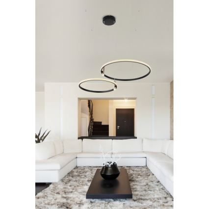 Globo - LED Stmívatelný lustr na lanku LED/55W/230V 2700-6000K černá + dálkové ovládání