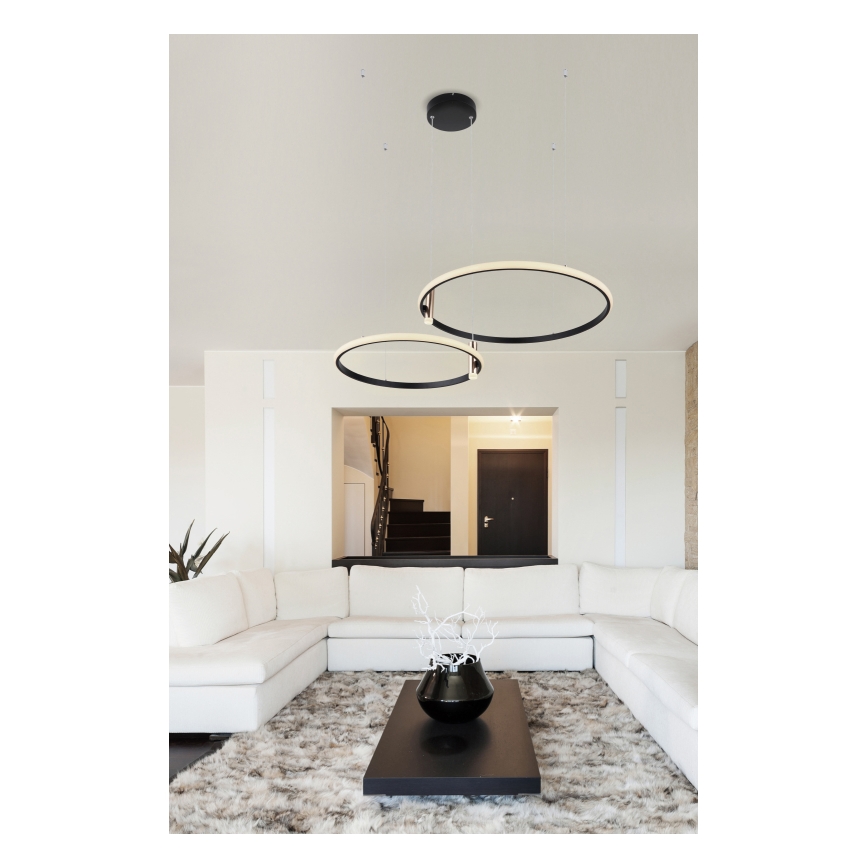 Globo - LED Stmívatelný lustr na lanku LED/55W/230V 2700-6000K černá + dálkové ovládání