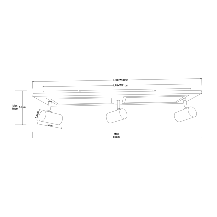 Globo - LED Bodové svítidlo LED/24W/230V + 3xGU10/5W