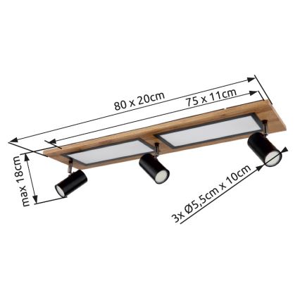 Globo - LED Bodové svítidlo LED/24W/230V + 3xGU10/5W