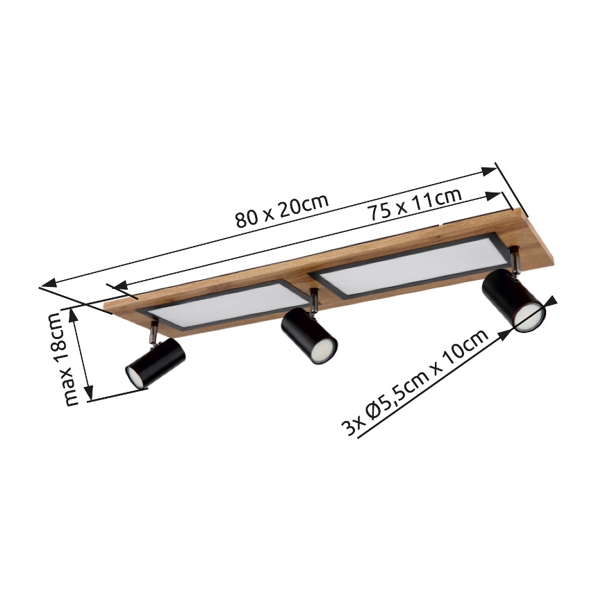 Globo - LED Bodové svítidlo LED/24W/230V + 3xGU10/5W