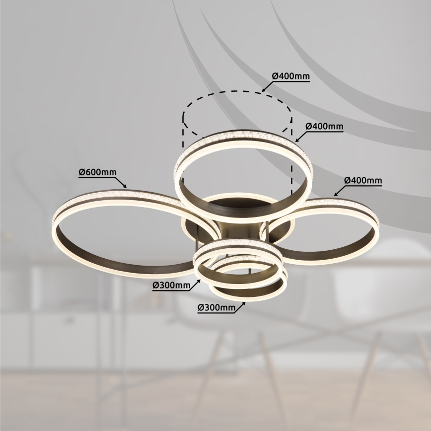 Globo - LED Stmívatelné stropní svítidlo LED/120W/230V 2700K-6000K + dálkové ovládání