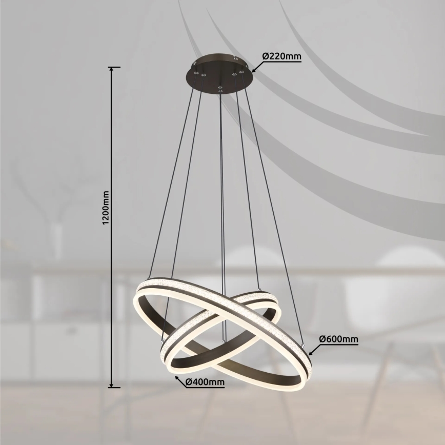 Globo - LED Stmívatelný lustr na lanku LED/60W/230V 2700K-6000K + dálkové ovládání